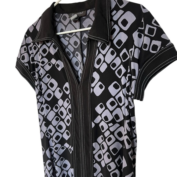 Connected Apparel 70s-Style Geometric Dress – Size 14P – Pre-Loved - Picture 2 of 5